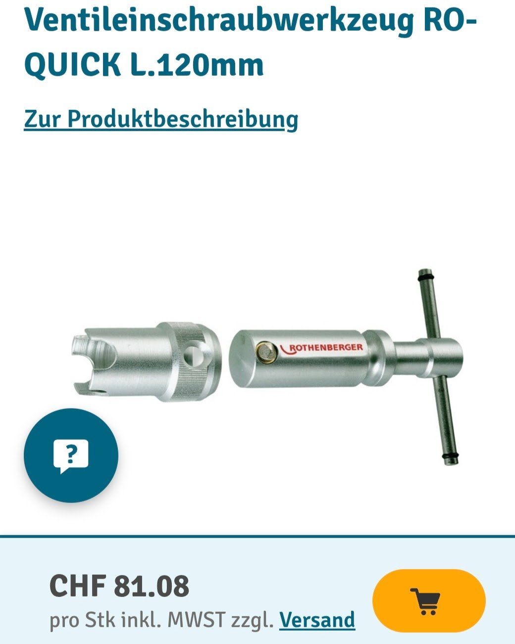 Alle Werkzeuge: Ventileinschraubwerkzeug – Gebraucht aus Hünenberg von extradesale22 2