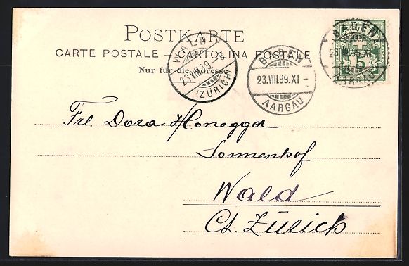 Cartoline postali: AK Baden, Landvogteischloss, 1899 – Usato da Berlin venduto da bartko-reher 1