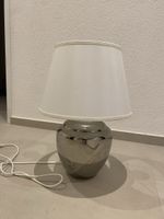 Lampe modern Metall Stoff Schirm weiss 50cm