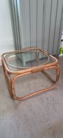 Rattan Beistelltisch mit Glasplatte gebraucht 65x65