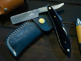 Damast Messer RASIERMESSER HANDMADE 23cm hürlimann No 13 NEU
