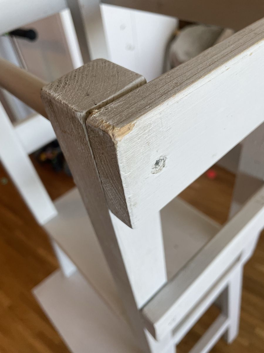 Hochstühle: Lernturm/Learning Tower, hellgrau, Holz, gebraucht – Gebraucht aus luzern von plueschmors. 9