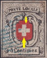 11.3.01 (Ausgebesserter Rotdruck, Abart) auf NEUENBURG, Rar!