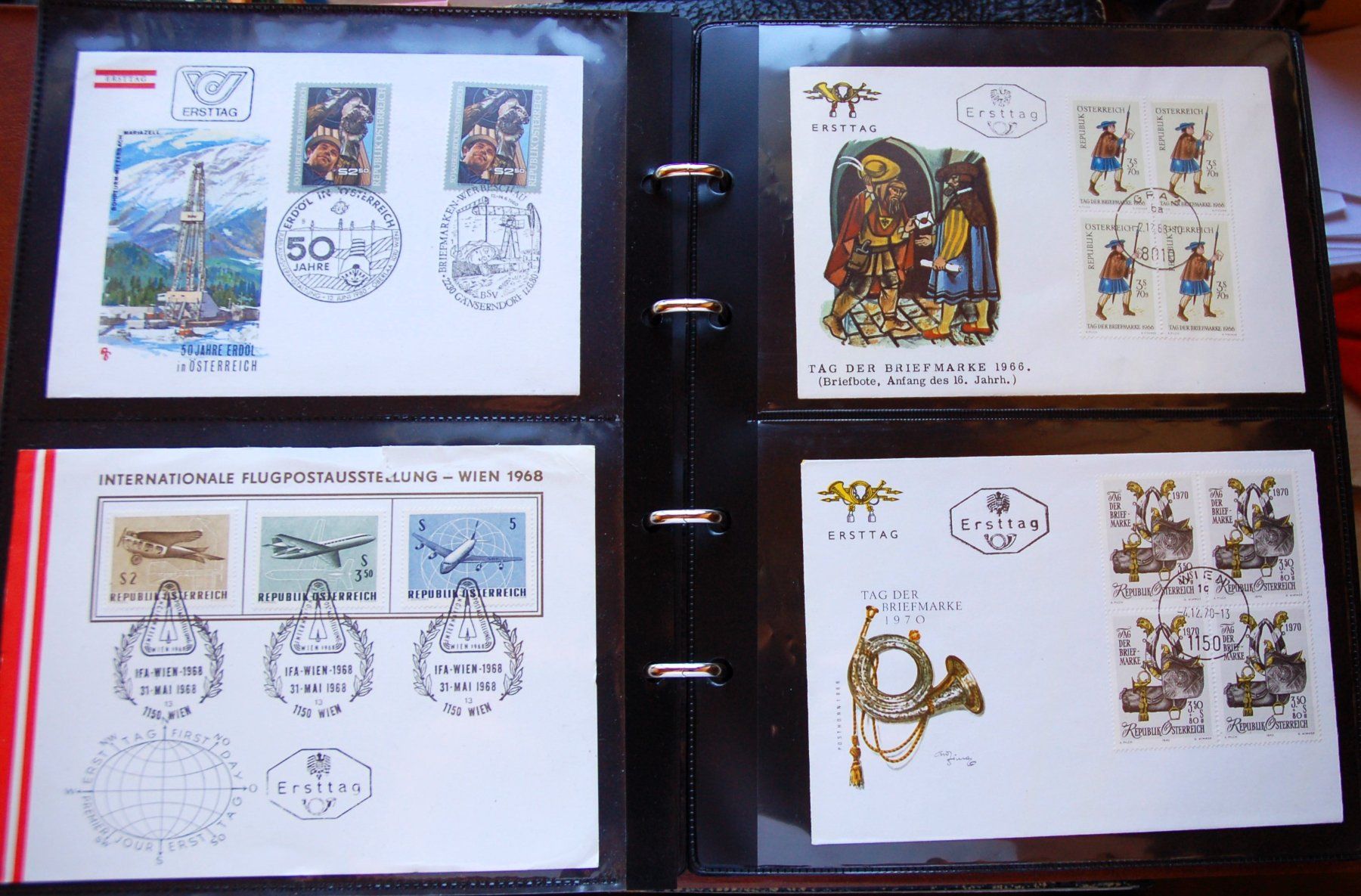 Alle Briefmarken: 84 FDC divers pays dans un album ocre – Gebraucht aus Gland von pas_wxw 7