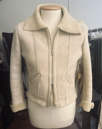 Giorgio Brato Lammfelljacke Echtleder beige guter Zustand