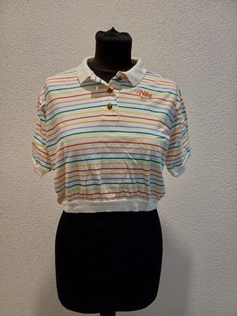Nike Polo Shirt gestreift kurz weiss bunt sehr guter Zustand