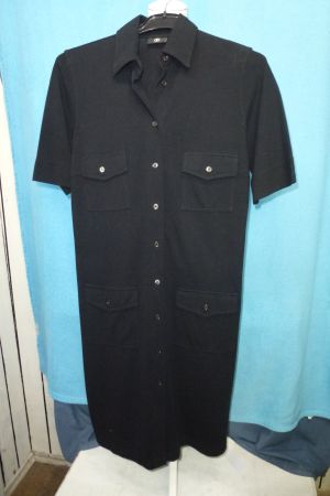 BOGNER KLEID IN SCHWARZ GR 36 KUARZARM BAUMWOLLE NEU