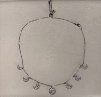 Silberfarbene Mond Halskette Swarovski