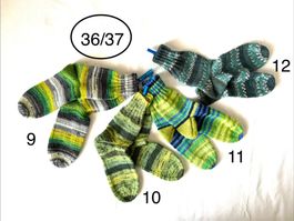 handgestrickte Wollsocken, 36/37, grün