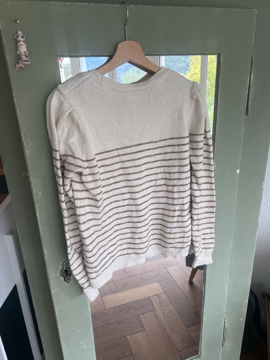 Vila Maglioni & Felpe: Pull VILA rayé blanc et marron col rond taille M – Usato da Walenstadt venduto da Unianrig 1