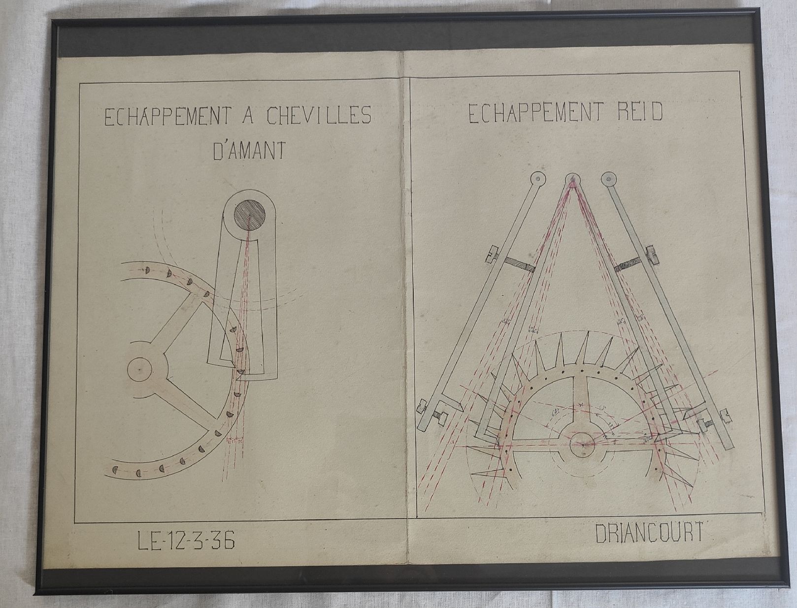 Dipinti: Anciens dessins d'échappements horloger – Usato da Courtelary venduto da Mini610 1