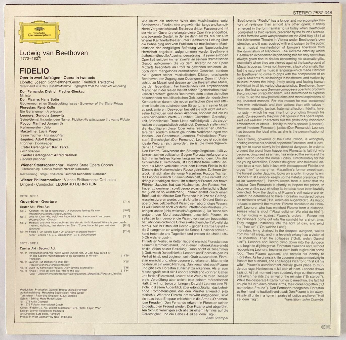 Dischi in vinile: LUDWIG VAN BEETHOVEN - FIDELIO – Usato da Bottens venduto da hotter-than-hell 1