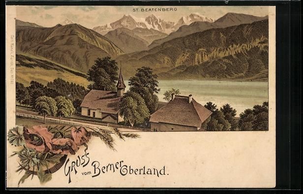 Cartoline postali: Litho St. Beatenberg, Partie am Ortsrand – Usato da Berlin venduto da bartko-reher