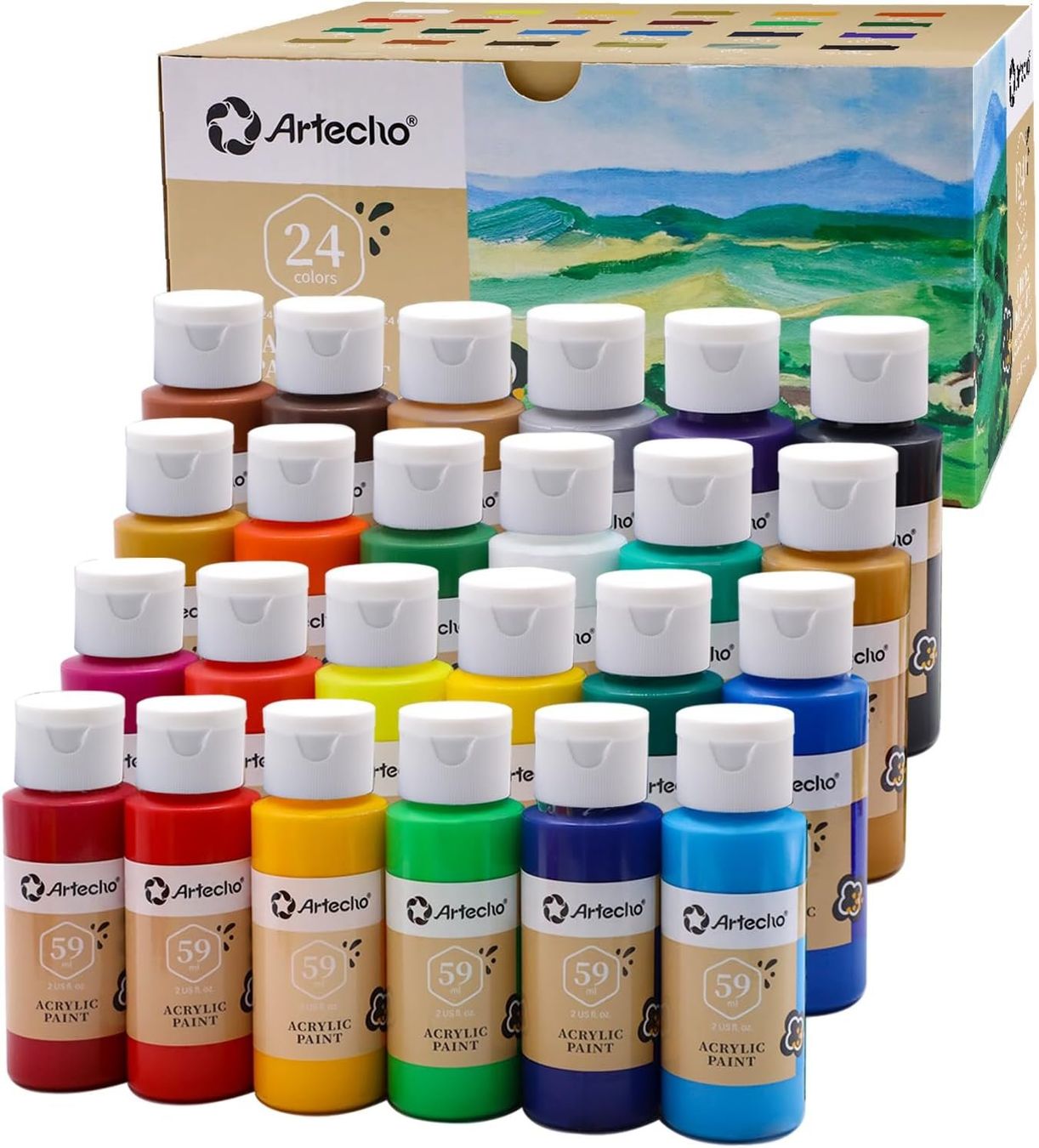 Farben: Acrylfarben Set 24x59 ml – Neu und originalverpackt aus Hundwil von Equiply
