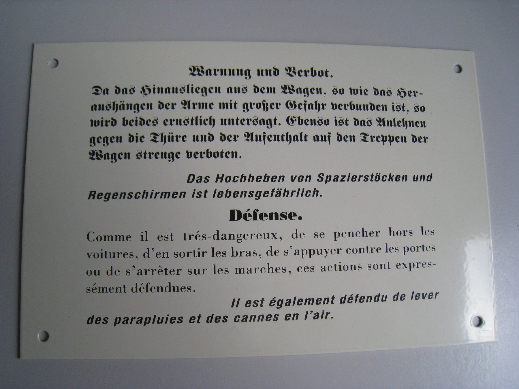 Modellini di ferrovie: Blechschild, Warnung und Verbot – Usato da Buchs ZH venduto da swiss-train