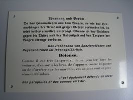 Blechschild, Warnung und Verbot