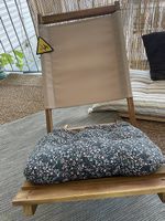 Gartenstühle 2 Stk. Beige Massivholz Akazie & Stoff