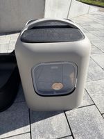 Modern Covered Cat Litter Box - Beige & Black - Clean!