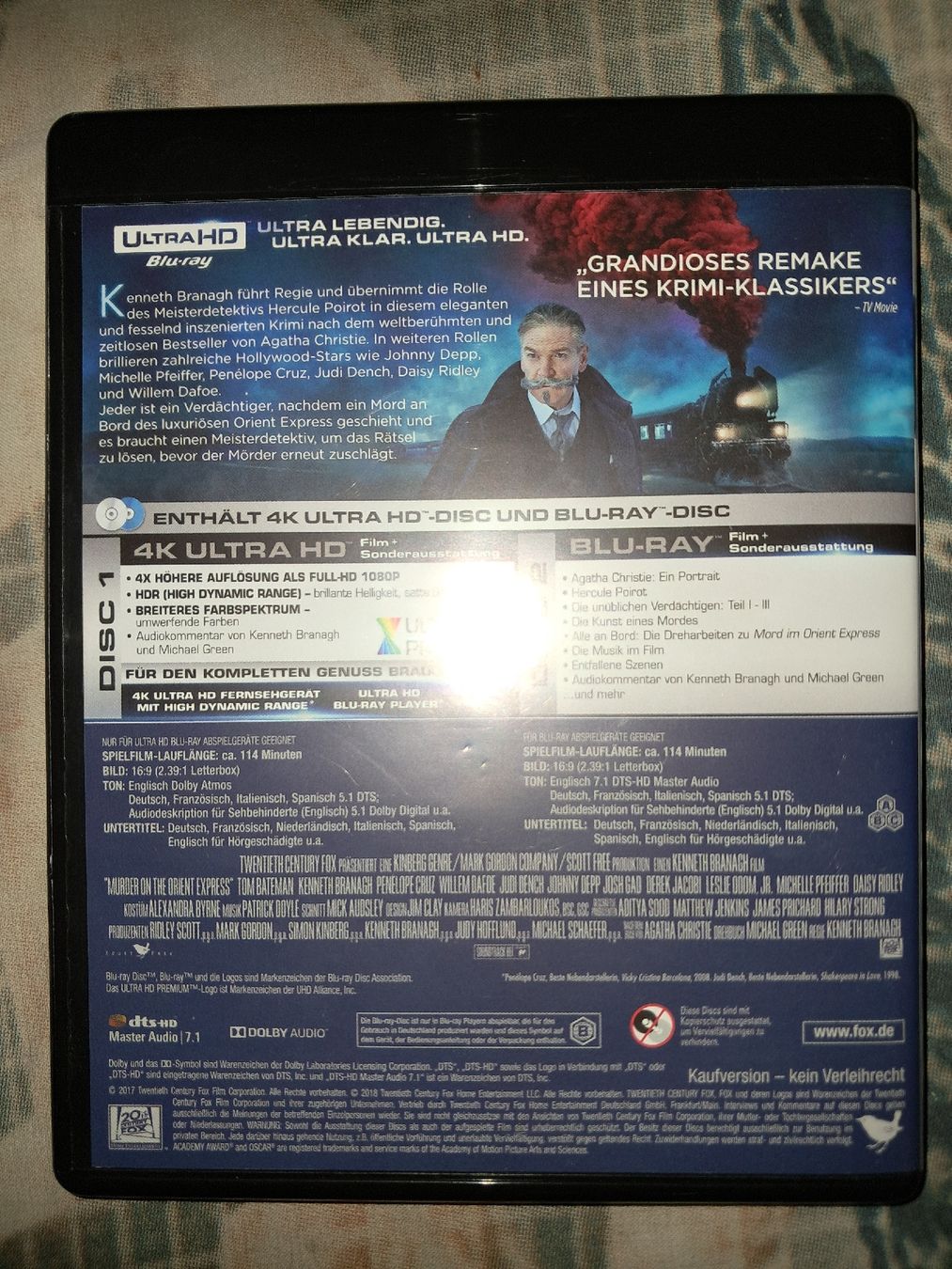 Tutti i DVDs: Mord im Orient Express - 4K / UHD & HD – Usato da Eschlikon TG venduto da Rare_Ware 1