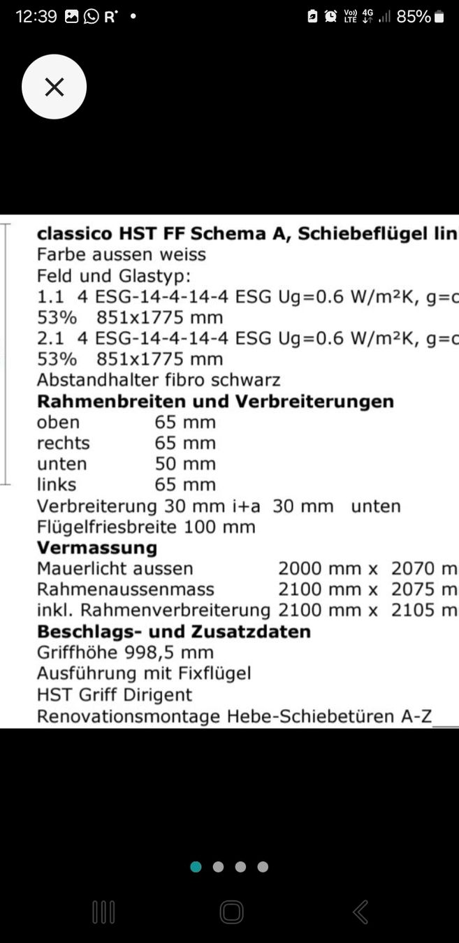 Porte: Hebeschiebtüre – Nuovo e nell'imballaggio originale da Marbach LU venduto da san_8kt5 3