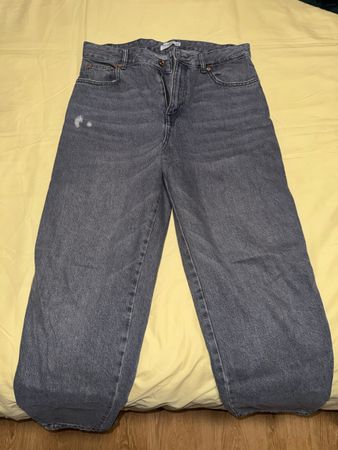 Pull&Bear Wide Leg Jeans Grau 