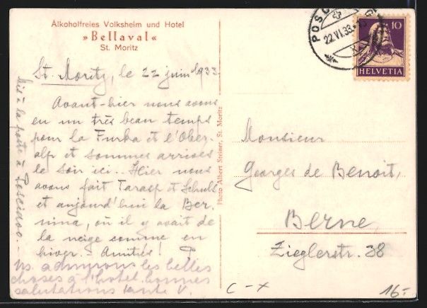 Cartoline postali: St. Moritz, Alkoholfreies Volksheim und  – Usato da Berlin venduto da bartko-reher 1