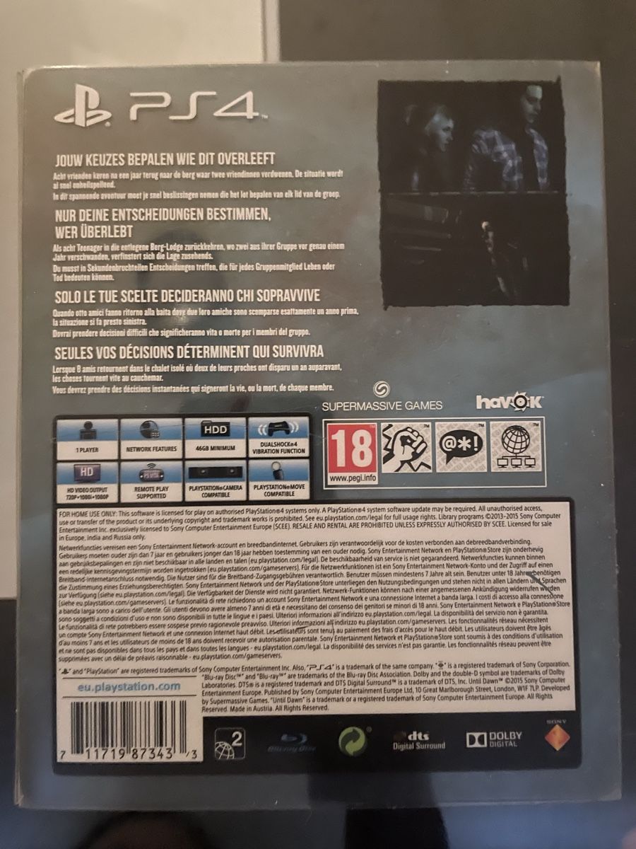 Spiele: PS4 Spiel Until Dawn guter Zustand – Gebraucht aus Grenchen von sabi.sk92 1