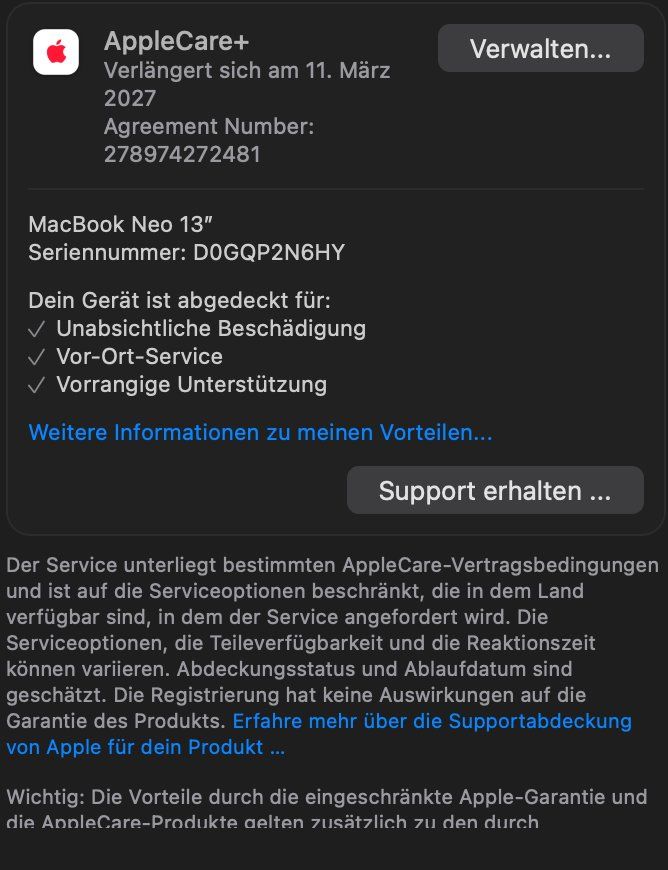 Apple Notebooks: Apple MacBook Neo 512GB TouchID AppleCare+ – Gebraucht aus Jonen von Sdabini 7
