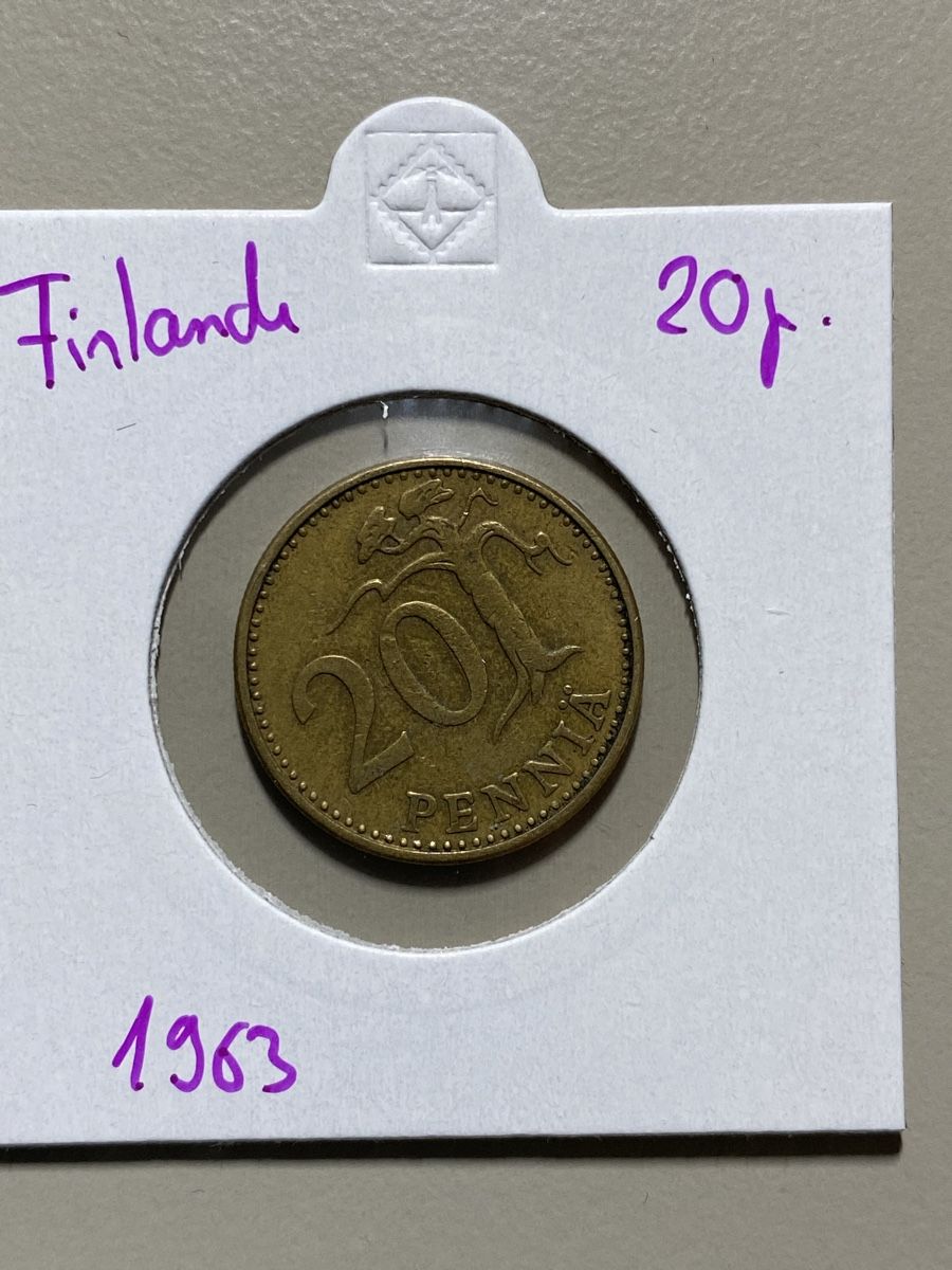 Tutti le monete: Finlande - 20 pennia - 1963 – Usato da Payerne venduto da Mike1682