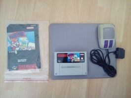 Mario Paint SNES + Maus, Mausbrett, Anleitung + 2x VHS (NEU)