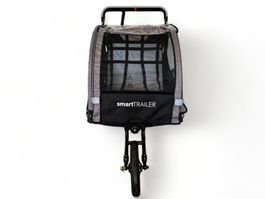 2in1 Fahrradanhänger & Jogger für 2 Kinder Anthrazit NEU