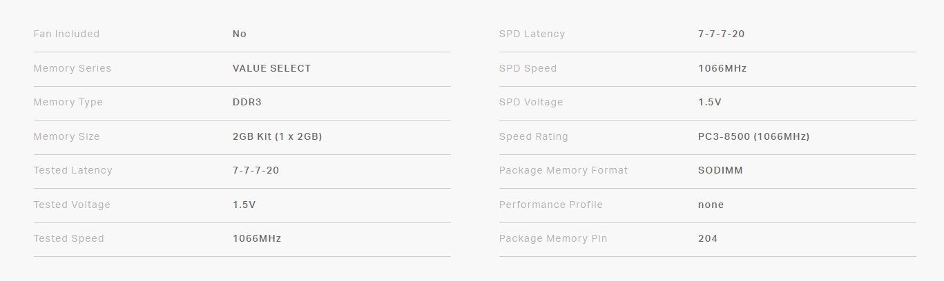 Corsair Memoria / RAM: CORSAIR 2GB DDR3 SODIMM Memory – Nuovo (secondo la descrizione) da Yverdon-les-Bains venduto da CYBELEC 2