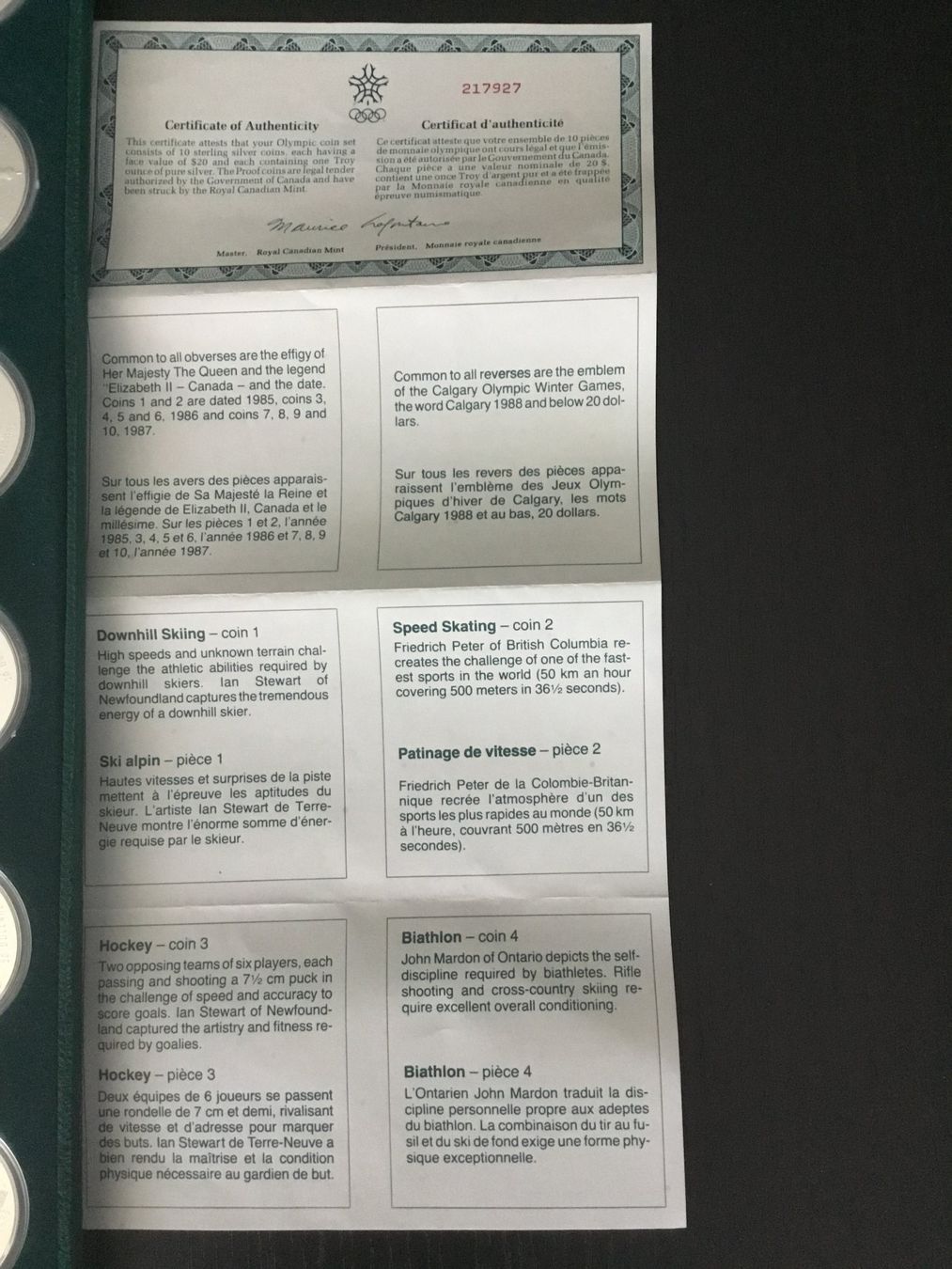 Tutti le monete: Calgary Olympiade 1988 Silbermünzen – Usato da Altendorf venduto da dst66 3