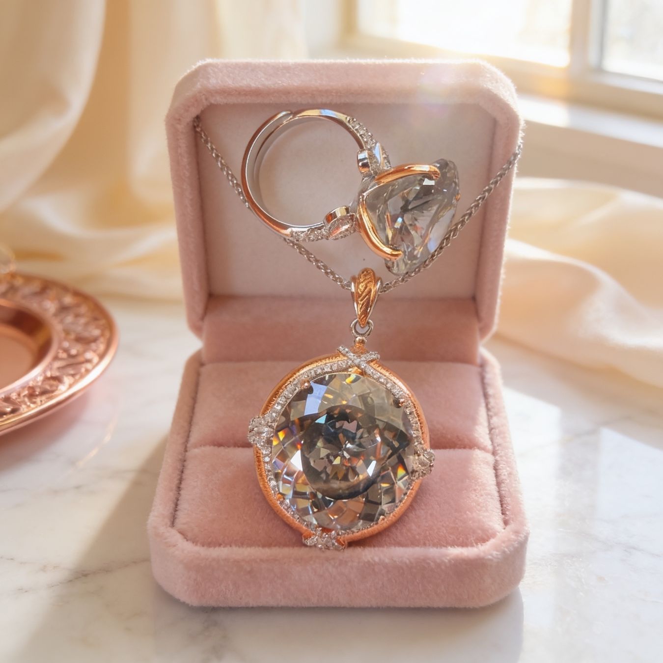 Altri gioielli: Collier et bague set pierres grises – Nuovo e nell'imballaggio originale da St-Maurice venduto da Sandrinette123 2