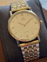 Omega De Ville zweifarbig Herrenuhr mit Papieren guter Zusta