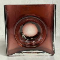 Christian Tortu - vase modèle "Diabolo" verre soufflé violet