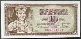 Jugoslawien 10 Dinar Banknote, Jahr 1978, Rarität!