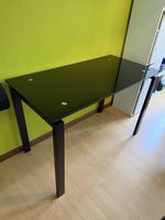 Bureau en verre trempé noir