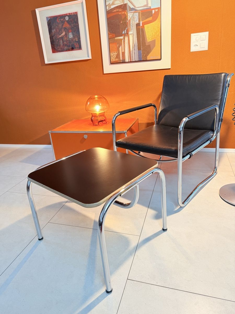 Flexform Poltrone: Flexform Sessel & Tisch Leder Sessel – Usato da Grenchen venduto da Nur_2540 1
