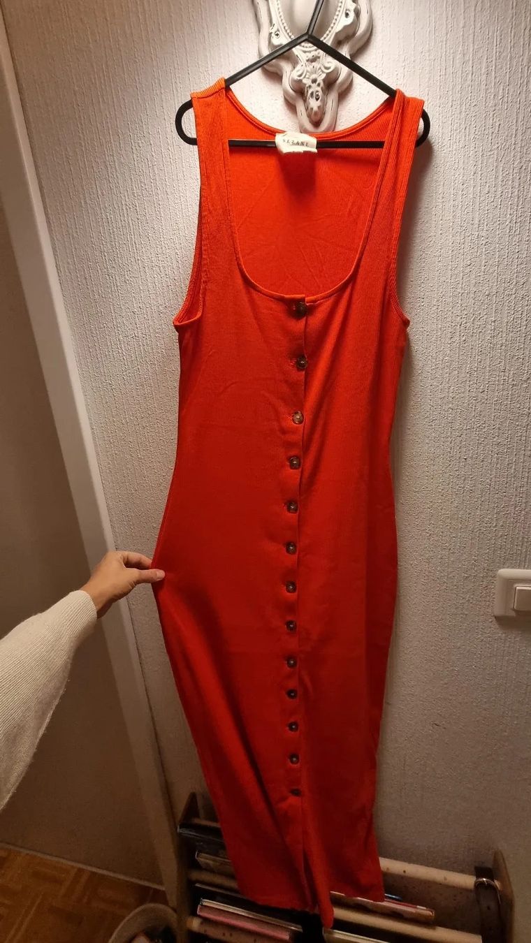 Kleider: Robe longue Sezane orange – Gebraucht aus Vevey von fer3ica 3