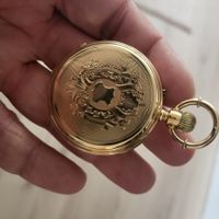 ANTIKE SCHWEIZER TASCHENUHR 18K GOLD (750)CA.1900 15RUBIS