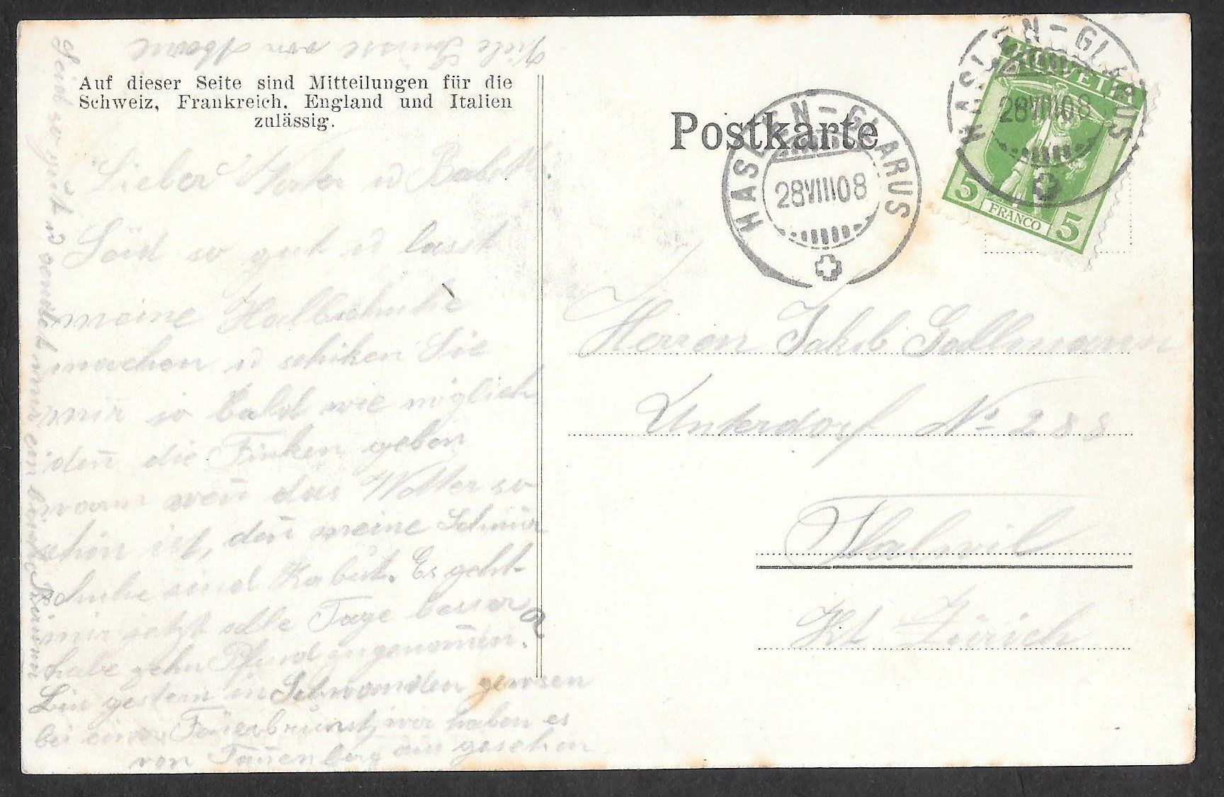 Cartoline postali: Haslen gegen Nidfurn und Glärnisch – Usato da Olten venduto da clotaldi 1