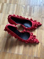 Red Floral Heels - H&M - size 41