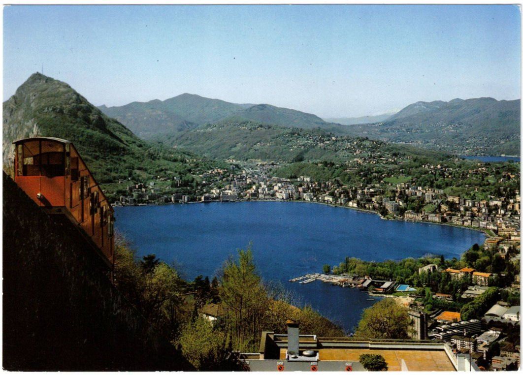 Cartoline postali: Lugano mit Standseilbahn Monte Brè – Usato da Binningen venduto da Mountainrider