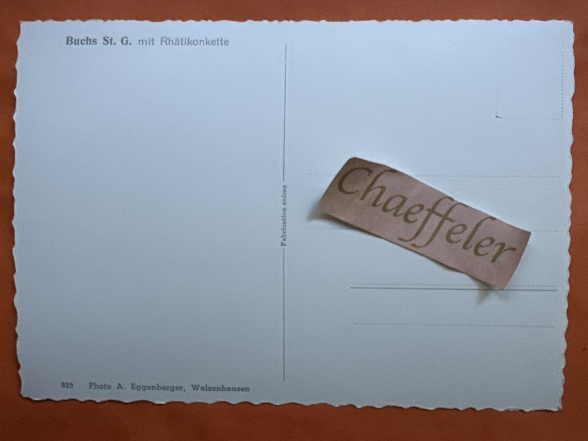 Cartoline postali: Ansichtskarte Buchs St.G. mit Rhätikonkette, Eggenberger – Usato da Zürich venduto da Chaeffeler 1
