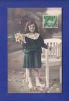 ENFANT - Jeune fille et fleurs - Bonne Fête