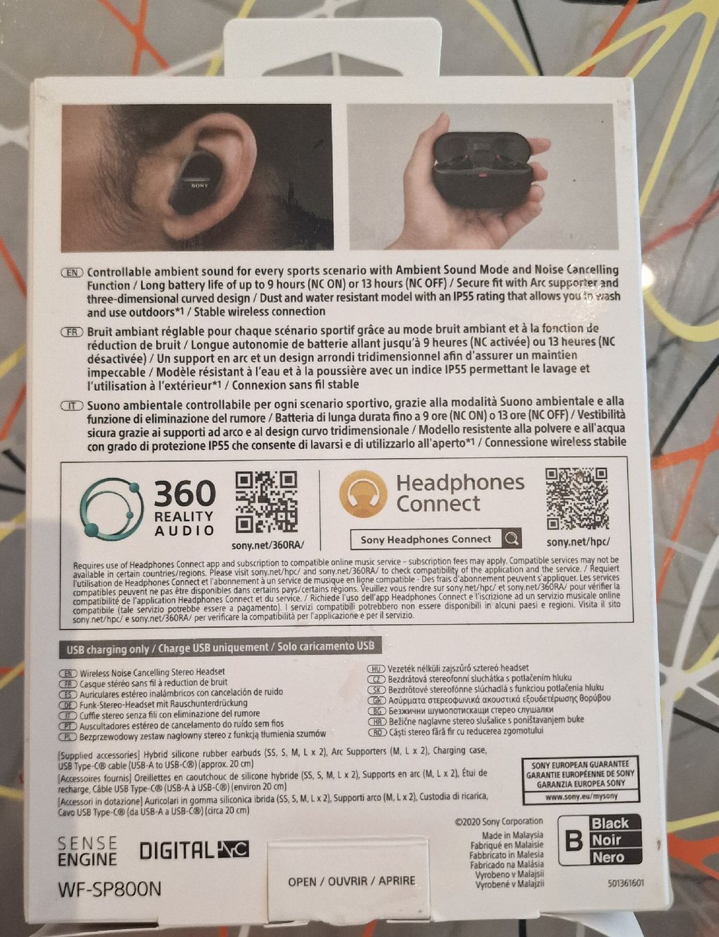 Sony Cuffie: Earbuds Sony WF-SP800N schwarz – Usato da Dällikon venduto da Mgirl666 1