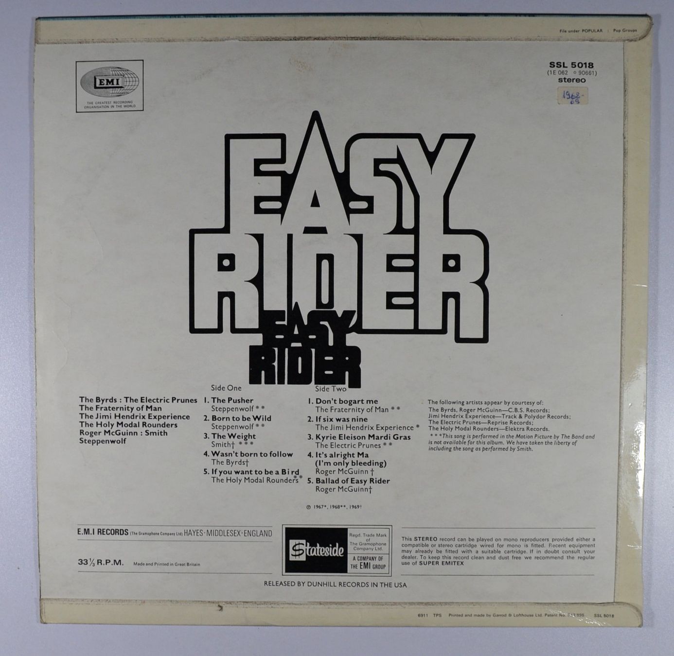 Dischi in vinile: LP: EASY RIDER (Original Soundtrack) – Usato da Frenkendorf venduto da Yard-Sale-2000 1
