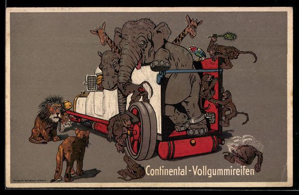 Cartoline postali: Vollbeladener Lastkraftwagen mit Elefant – Usato da Berlin venduto da bartko-reher