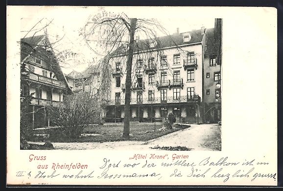 Cartoline postali: AK Rheinfelden, Hotel Krone, Garten – Usato da Berlin venduto da bartko-reher